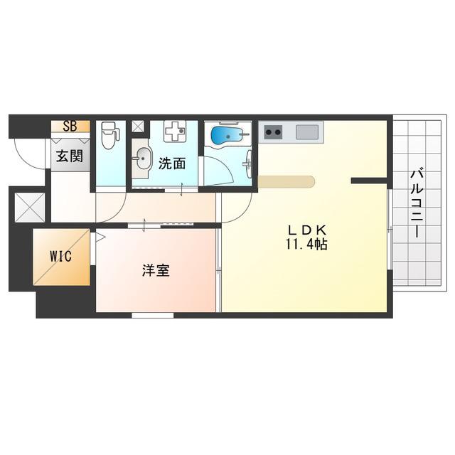 ロイジェント玉川(1LDK/7階)の間取り写真
