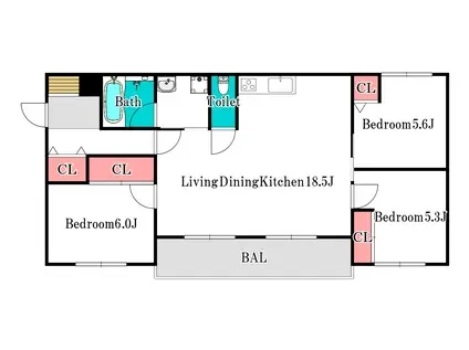 サウスウインドIII(3LDK/3階)の間取り写真