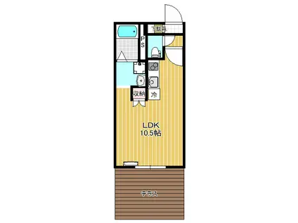 サンホープ・7(ワンルーム/1階)の間取り写真