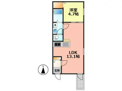 PRECIOUS庄内通(1LDK/2階)の間取り写真