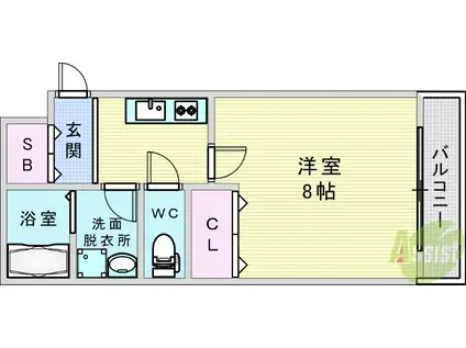 T.CHLOE石橋駅前(1K/1階)の間取り写真