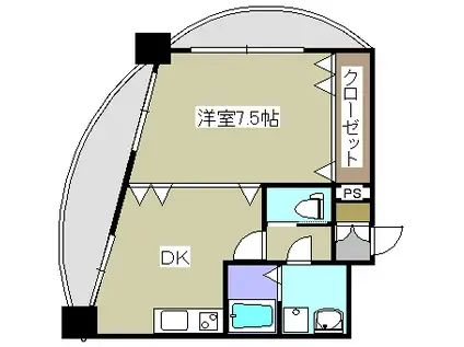ヒット馬借BLD(1DK/2階)の間取り写真