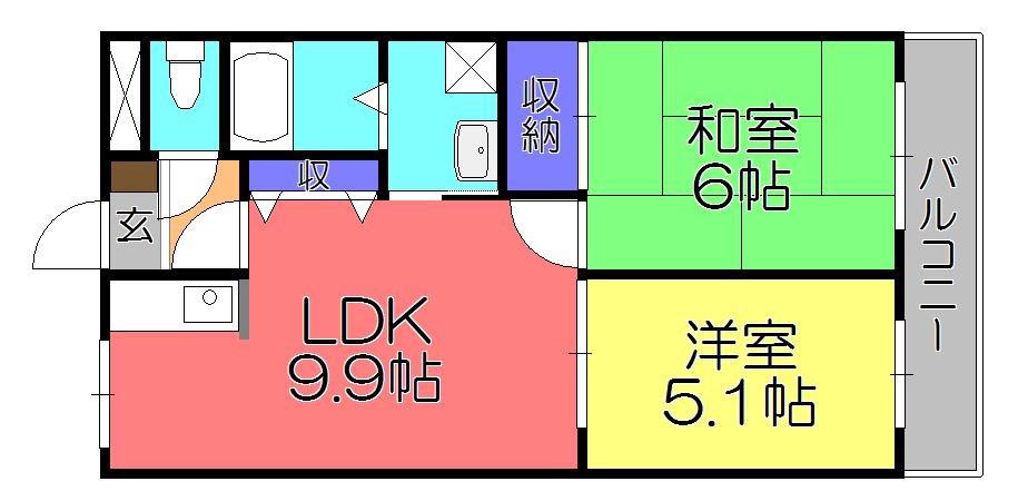 KSSQUARE(2DK/1階)の間取り写真