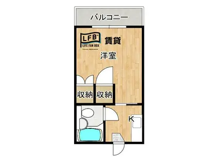 ハイツカトレア(1K/2階)の間取り写真