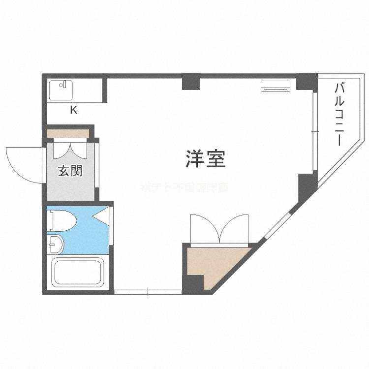 ボンジュール花や(ワンルーム/4階)の間取り写真