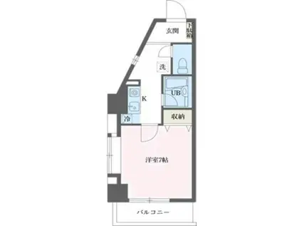 ルーク西早稲田(1K/8階)の間取り写真