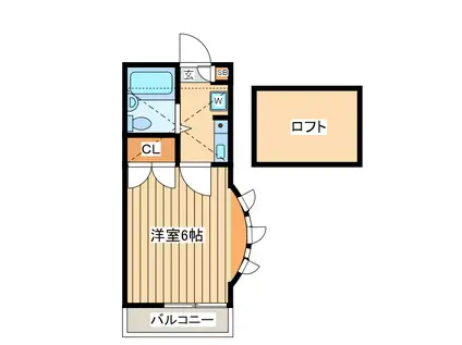 ウッドベル2 B棟(1K/2階)の間取り写真