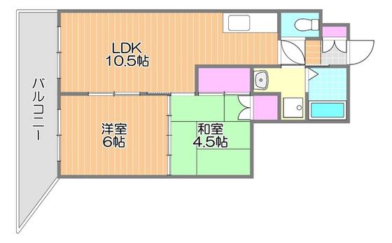 イルサローネ(2LDK/3階)の間取り写真