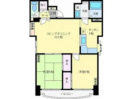 パーチェ大沢川原(2LDK/2階)の間取り写真