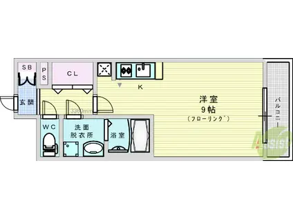 スワンズシティ新大阪(1K/5階)の間取り写真