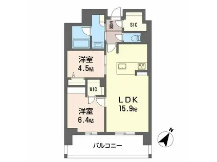 リビエナ グラン 新梅田(2LDK/10階)の間取り写真