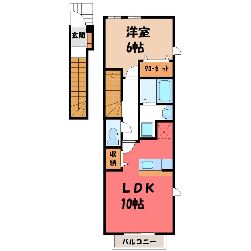 サニーレジデンス(1LDK/2階)の間取り写真