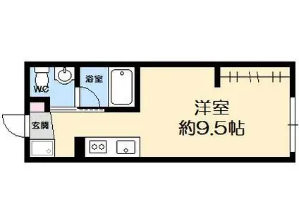 カメリア己斐西(ワンルーム/1階)の間取り写真