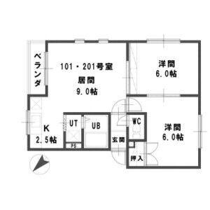 ルミエール麻布(2LDK/2階)の間取り写真