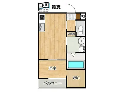 LFB APARTMENT鋳物師A(1DK/1階)の間取り写真
