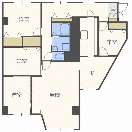 宮の森グランドハイツ(4LDK/2階)の間取り写真