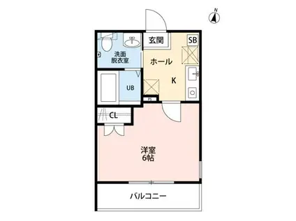 ヴェルデフラット弘明寺(1K/2階)の間取り写真