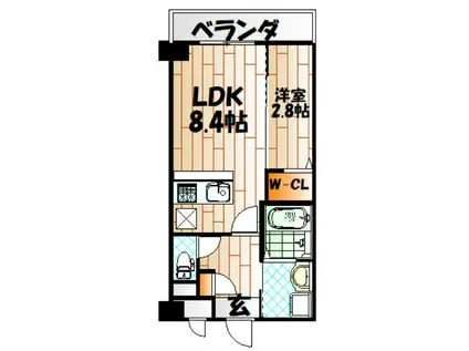 レジェンド紺屋町II(1LDK/3階)の間取り写真