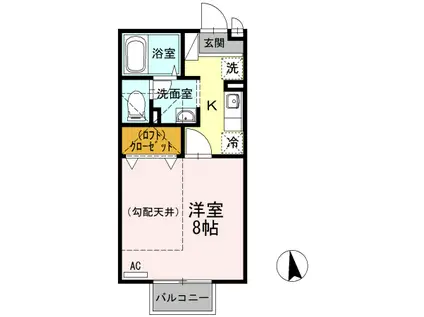 エスペランサ古泉(1K/2階)の間取り写真