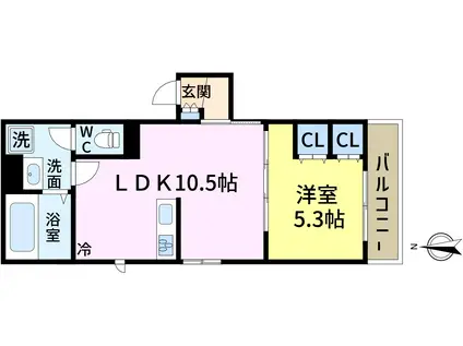 プラネッツ(1LDK/3階)の間取り写真