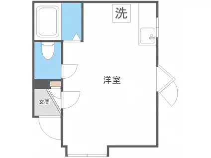 リブインチバ(ワンルーム/2階)の間取り写真