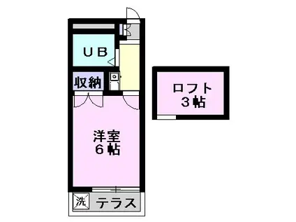 トレインハウス(1K/1階)の間取り写真