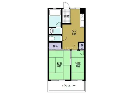 宮本マンション(2DK/3階)の間取り写真
