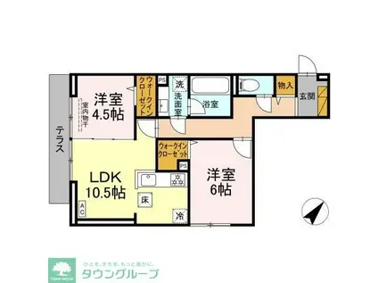 ハイクレスト(2LDK/1階)の間取り写真