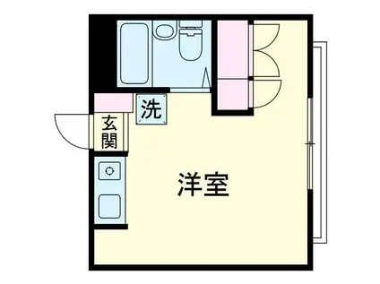 エリア中山(ワンルーム/2階)の間取り写真