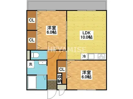 アビタシオン昭和(2LDK/1階)の間取り写真