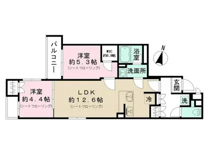ヴェルデ三軒茶屋(2LDK/3階)の間取り写真