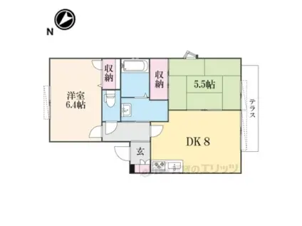 ユーエムアイリスコート(2DK/1階)の間取り写真