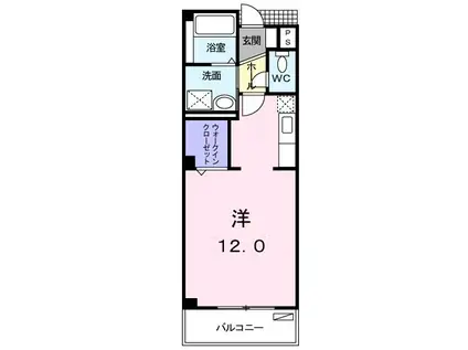 エステビエント(ワンルーム/2階)の間取り写真