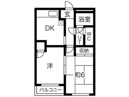 コーポラス市川(2DK/3階)の間取り写真