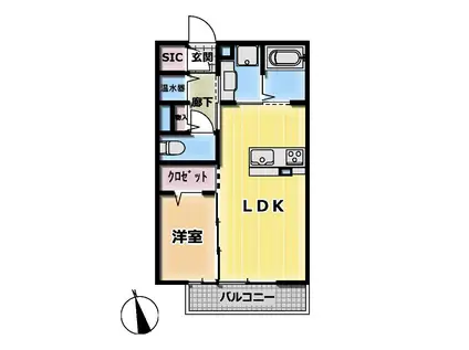 アヴォンリー(1LDK/1階)の間取り写真