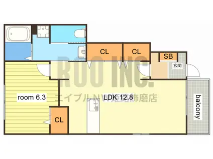 ピエ・デル・モンテII(1LDK/1階)の間取り写真