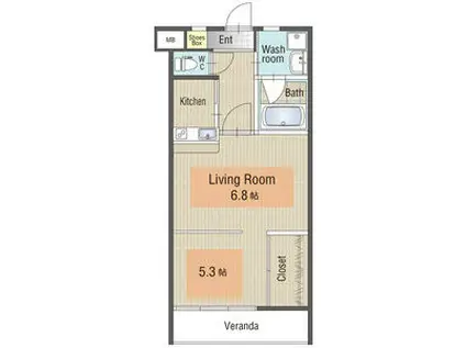 U・TOPIAHILLS(1LDK/4階)の間取り写真