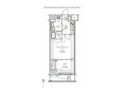 ベルシードアルファ押上イースト(1LDK/4階)の間取り写真