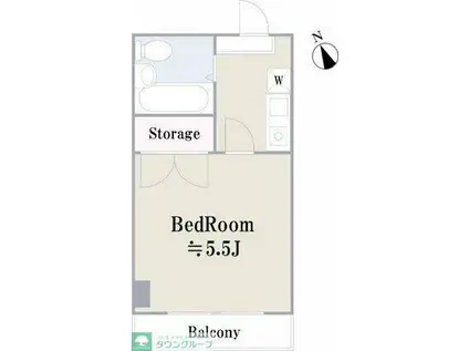 KITANO APARTMENT経堂(1K/1階)の間取り写真