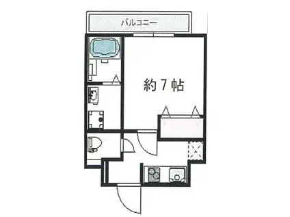 マリアージュ市川(1K/3階)の間取り写真