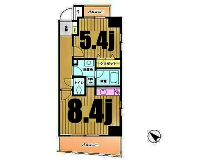 PARKAISANCE(1DK/3階)の間取り写真