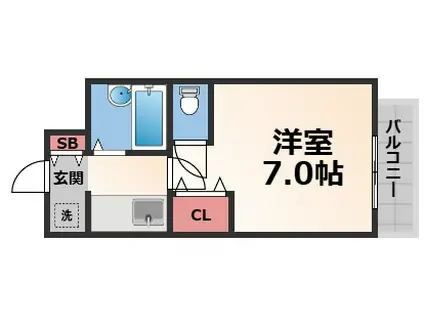 リンクスイン東大阪P-2(1K/3階)の間取り写真