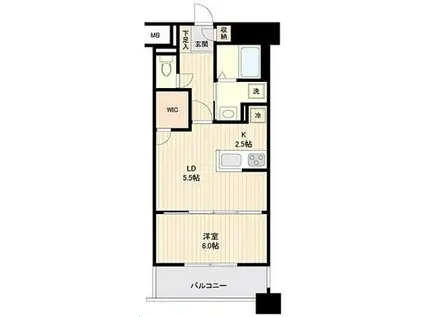 ドゥーエ妙典(1LDK/2階)の間取り写真