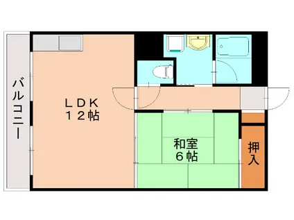 ミツルマンション(1LDK/3階)の間取り写真