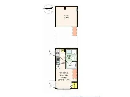 プランドール東小岩(ワンルーム/1階)の間取り写真