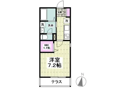 AZUL七里(1K/1階)の間取り写真