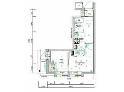 SYFORME KOGANEIII(1DK/4階)の間取り写真