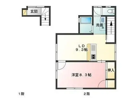 アゼリア(1LDK/1階)の間取り写真