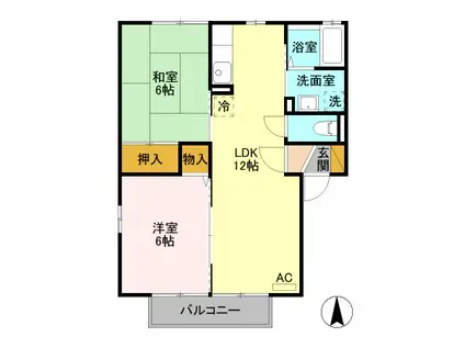 コーポ・サファイヤ I(2LDK/1階)の間取り写真