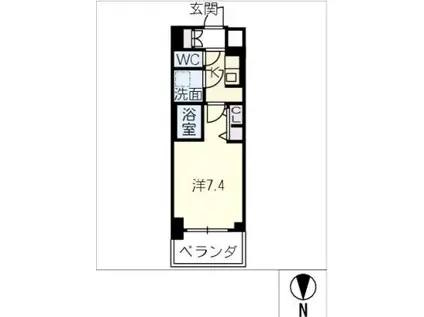 S-RESIDENCE堀田駅前(1K/8階)の間取り写真